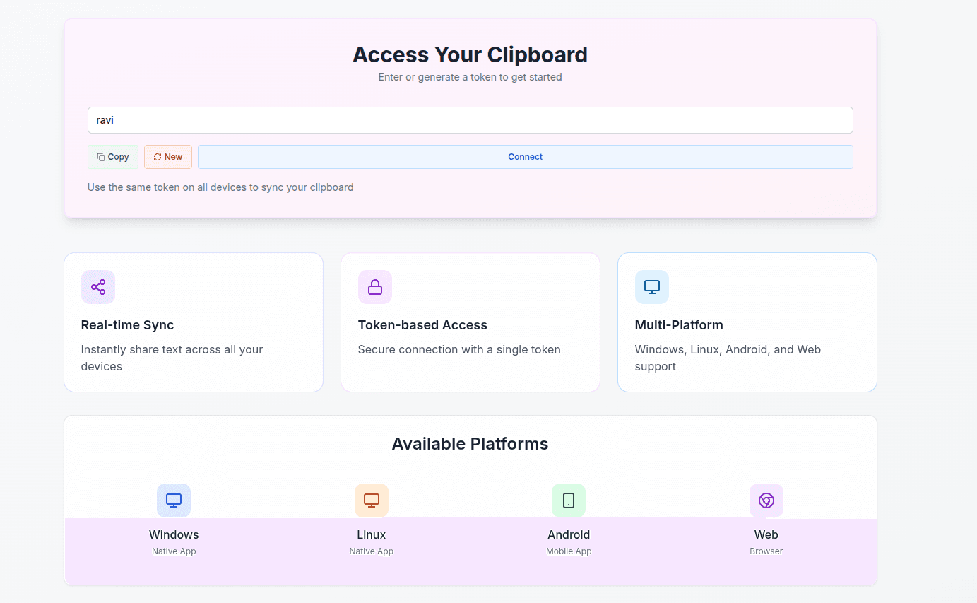 Corridor - Cross-Platform Clipboard Sync Dashboard