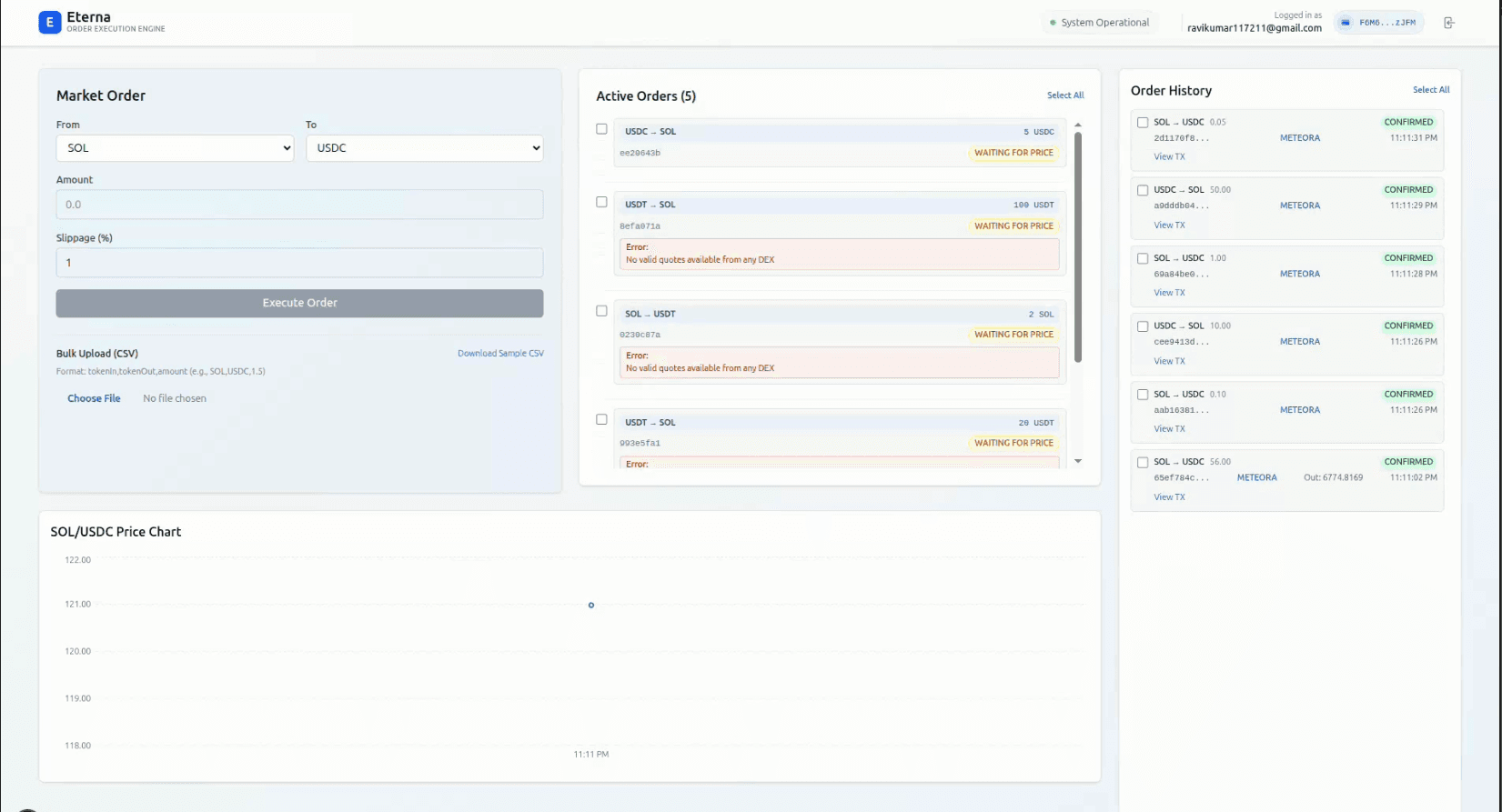 Solana DEX Execution Engine - High-Performance Order Execution System